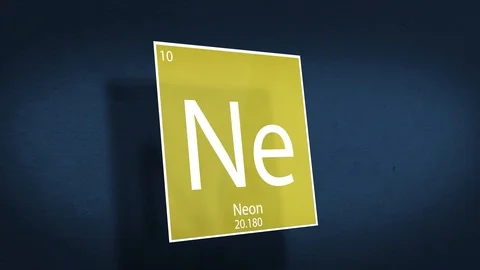Periodic Table of Elements Cinematic Animated Series - Element Neon hovering in  Stock Footage 120304345