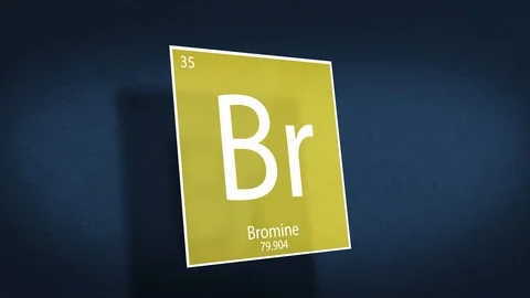Periodic Table of Elements Cinematic Animated Series - Element Bromine hovering  Stock Footage 120304790