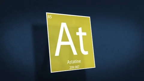 Periodic Table of Elements Cinematic Animated Series - Element Astatine hovering Stock Footage 120304875