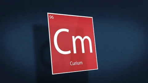 Periodic Table of Elements Cinematic Animated Series - Element Curium hovering i Stock Footage 120579539