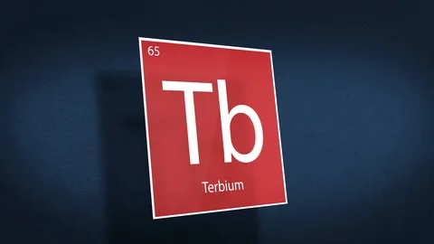 Periodic Table of Elements Cinematic Animated Series - Element Terbium hovering  Stock Footage 120579594