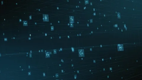 Periodic table of elements Stock Footage 102484514