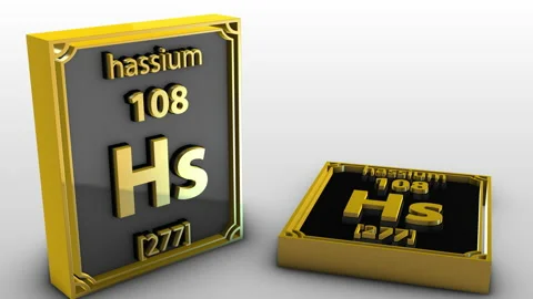 Periodic Table Of Elements - hassium - Hs Stock Footage 155247049