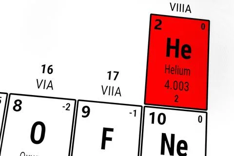 Periodic table of the elements: Helium Stockfoto's