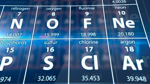 Periodic table of elements. Stock Illustration