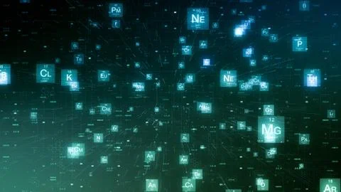 Periodic table of elements 库存插图