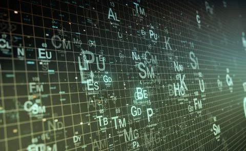 Periodic table of elements Stock Illustration