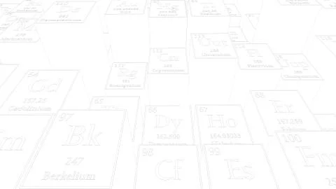 Periodic table of elements. Mendeleev`s table fragment. Stock Illustration
