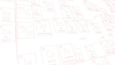 Periodic table of elements. Mendeleev`s table fragment. Stock Illustration