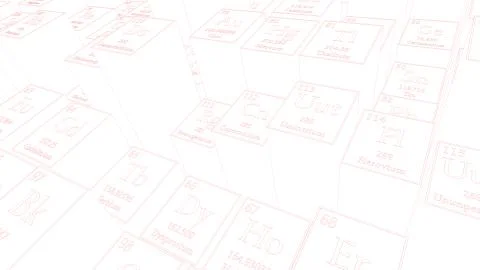Periodic table of elements. Mendeleev`s table fragment. Stock Illustration