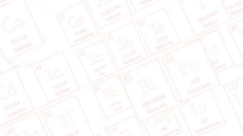 Periodic table of elements. Mendeleev`s table fragment. Stock Illustration