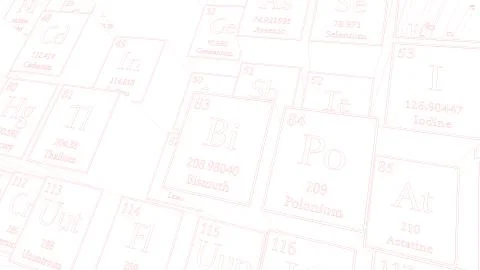 Periodic table of elements. Mendeleev`s table fragment. Stock Illustration