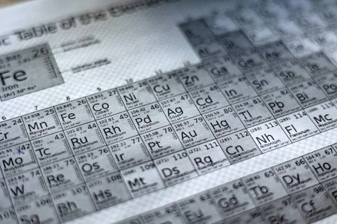  Periodic table of the elements. Page with the periodic table of the eleme... Stock Photos