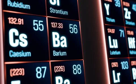  Periodic table of the elements. Periodic table of the elements. Strontium... Foto stock