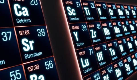  Periodic table of the elements. Periodic table of the elements. System, m... 스톡 사진