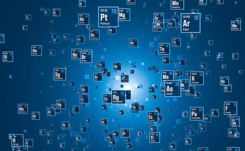  Periodic table of the elements. Periodic table of the elements. System, m... 스톡 사진