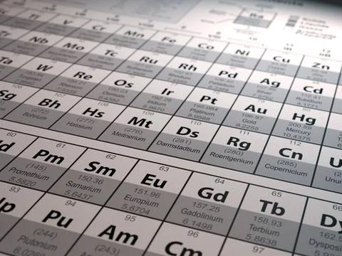 Periodic table of the elements. Science background. Periodic table of the ... Stock Photos