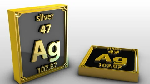 Periodic Table Of Elements - silver - Ag Stock Footage 155860041