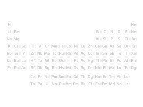 Periodic table of elements. Simple table with symbols of chemical elements イラスト素材