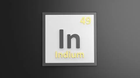Periodic table of elements symbols used to form word In, isolated on black Illustrazione stock