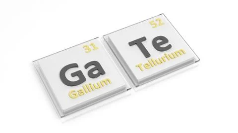Periodic table of elements symbols used to form word Gate, isolated on white. Stock Illustration