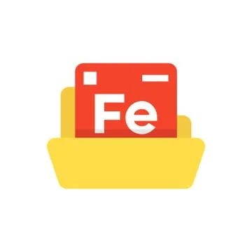 Periodic table emblem with yellow folder Stock Illustration
