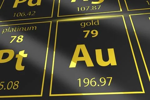 Periodic Table Golden Au Stock Illustration