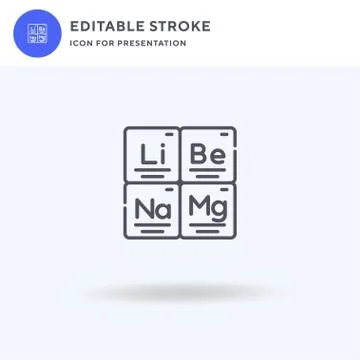 Periodic Table icon vector, filled flat sign, solid pictogram isolated on white Stock Illustration