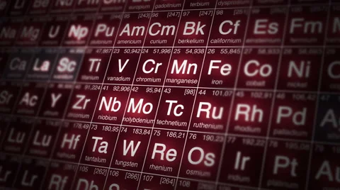 Periodic Table Perfect loop background. Loopable. Red White 4K ULTRA HD Stock Footage 49797464