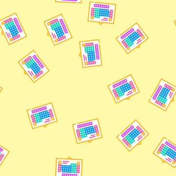 Periodic table vector seamless pattern 스톡 일러스트