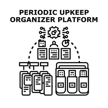Periodic upkeep organizer platform concept planning maintenance Stock Illustration