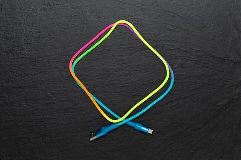 Peripheral Micro USB cable. Connectors plugs standard for computer and mobile Stock Photos