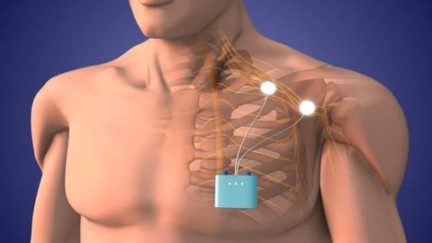 Peripheral nerve stimulation therapy in shoulder area Stock Illustration