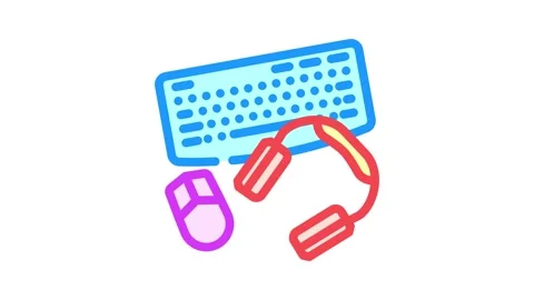 Peripheral setup repair computer color icon animation Stock Footage 327265620