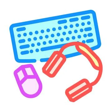 Peripheral setup repair computer color icon vector illustration Stock Illustration