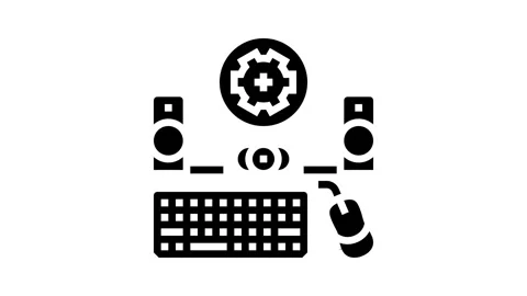 Peripheral setup repair computer glyph icon animation Stock Footage 326153389