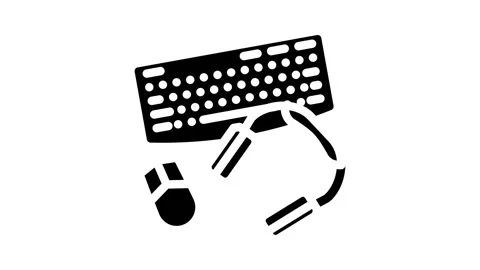 Peripheral setup repair computer glyph icon animation Stock Footage 326741830