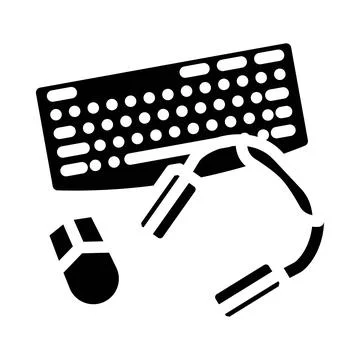 Peripheral setup repair computer glyph icon vector illustration 스톡 일러스트