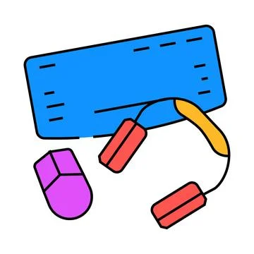 Peripheral setup repair computer icon color illustration Stock Illustration