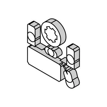 Peripheral setup repair computer isometric icon vector illustration Illustrazione stock