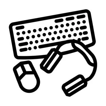 Peripheral setup repair computer line icon vector illustration Stock Illustration