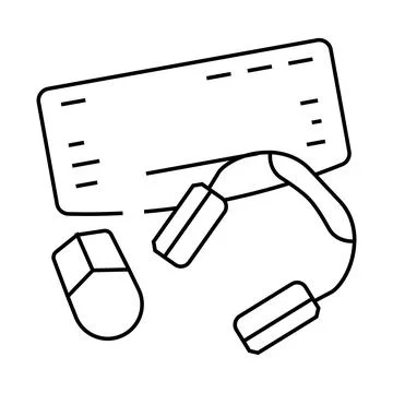 Peripheral setup repair computer line icon vector illustration 스톡 일러스트