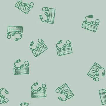 Peripheral setup repair computer line vector seamless pattern イラスト素材