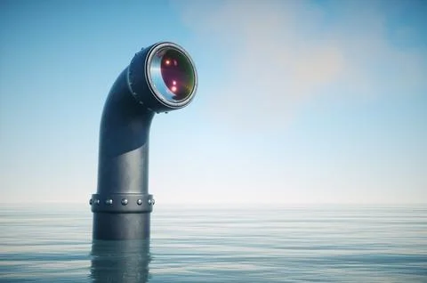 Periscope above the water. Stock Illustration
