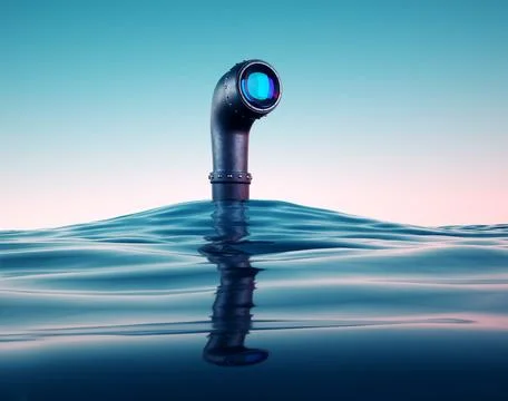 Periscope above the water. Stock Illustration