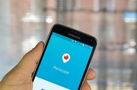 Periscope application on a cell phone Foto stock