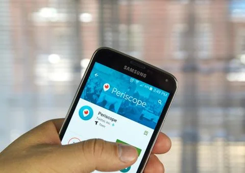 Periscope application on a cell phone Foto stock