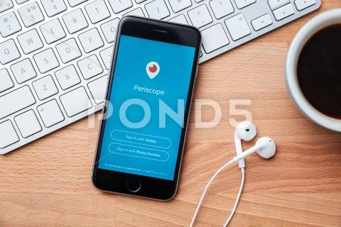 Periscope is live video streaming app for iOS and Android Stock Photos
