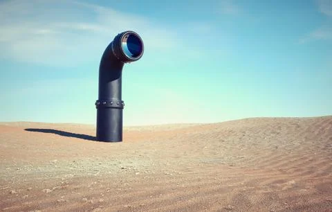 Periscope in the sand. Stuck and problem solving concept. 스톡 일러스트