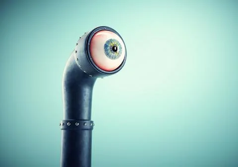 Periscope in the shape of an eye. Discovering new opportunities. Stock Illustration